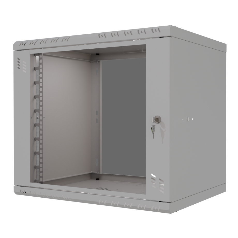 Armoire à Crémaillère 19" 9U, 600mm, Porte Vitrée, Gris