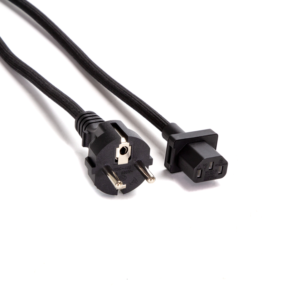 Cordon d'alimentation IEC C13 EU Plug Noir