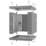 Armoire à Crémaillère 10" 6U, 300mm, Porte Vitrée, Gris