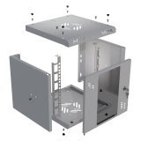 Armoire à Crémaillère 10" 6U, 300mm, Porte Vitrée, Gris