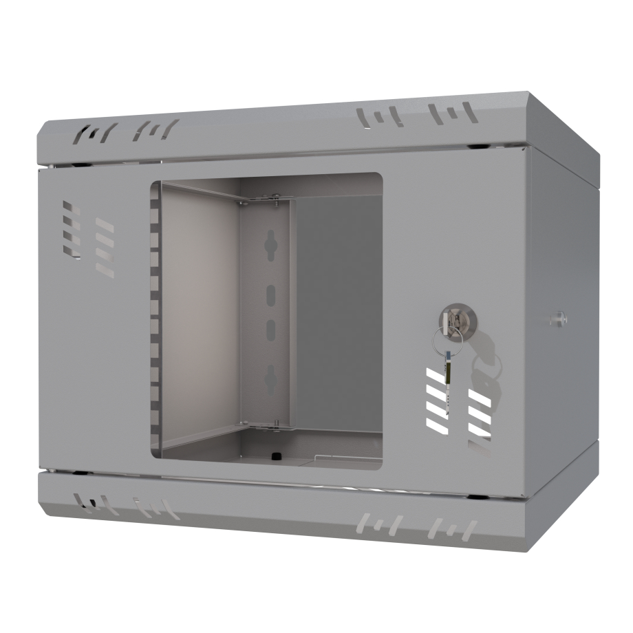 Armoire à Crémaillère 10" 4U, 300mm, Porte Vitrée, Gris