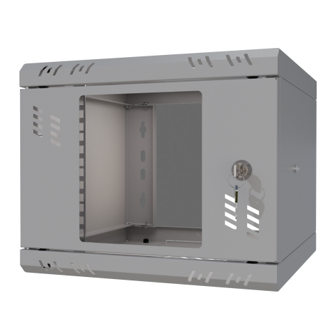 Armoire à Crémaillère 10" 4U, 300mm, Porte Vitrée, Gris