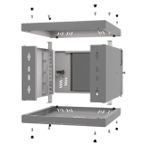 Armoire à Crémaillère 10" 4U, 300mm, Porte Vitrée, Gris