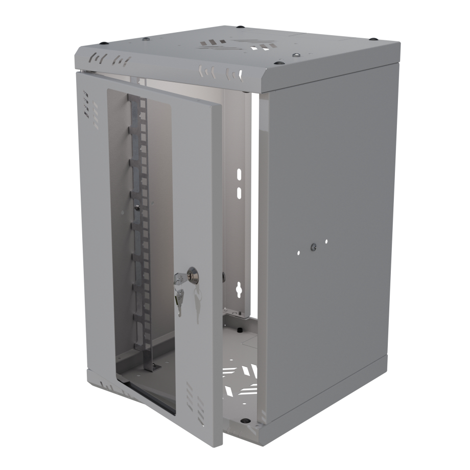 Armoire à Crémaillère 10" 6U, 300mm, Porte Vitrée, Gris