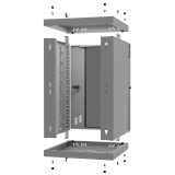 Armoire à Crémaillère 10" 6U, 300mm, Porte Vitrée, Gris