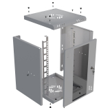 Armoire à Crémaillère 10" 6U, 300mm, Porte Vitrée, Gris