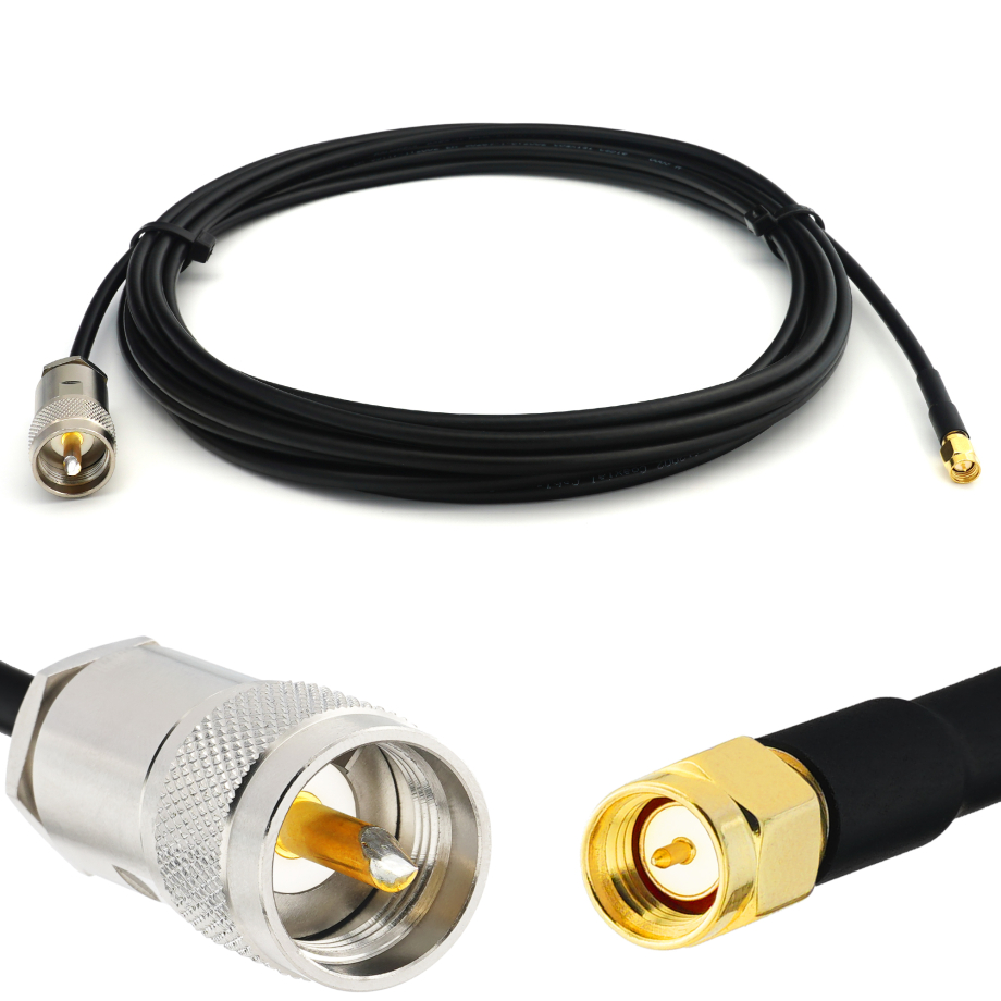 SMA mâle vers PL259 15m UHF RG58/U câble coaxial
