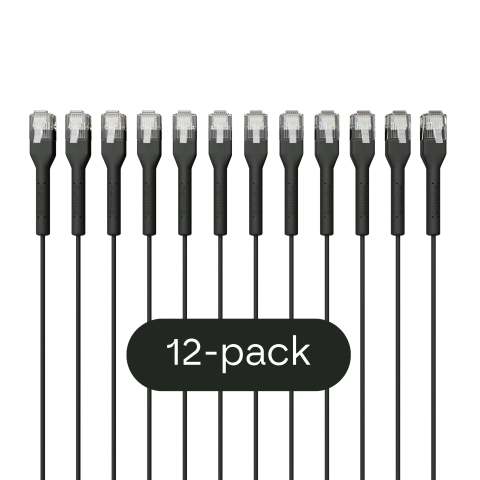 Broadbe câble patch mince 5G noir 0.1m 12 unités