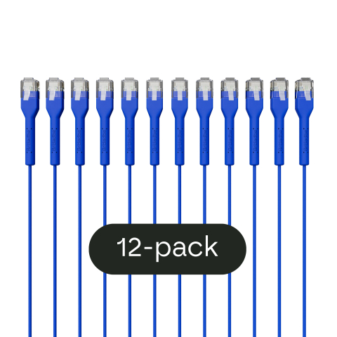 Broadbe câble patch mince 5G bleu 0.3m 12 unités