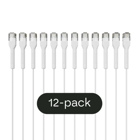 Broadbe câble patch mince 5G blanc 0.1m 12 unités