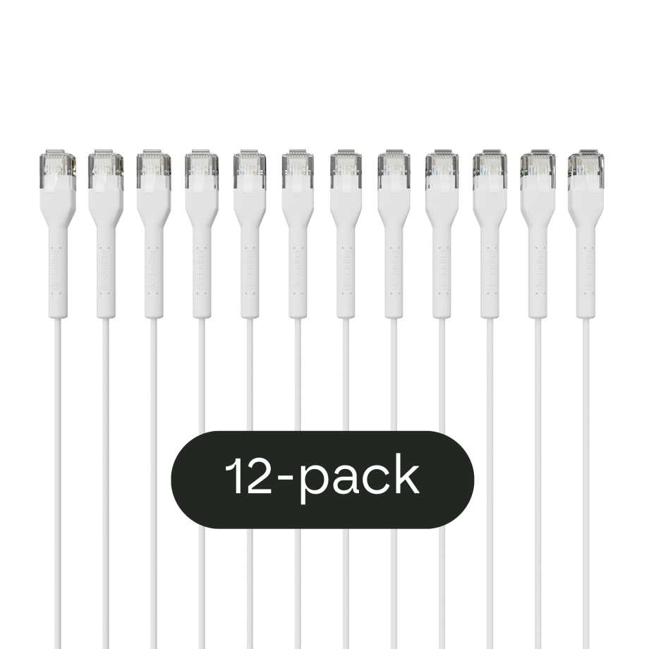 Broadbe câble patch mince 5G blanc 1m 12 unités