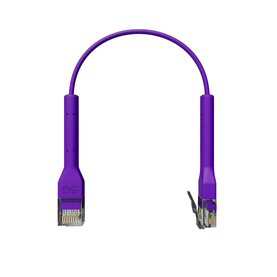 Broadbe câble patch mince 5G violet 0.1m 12 unités