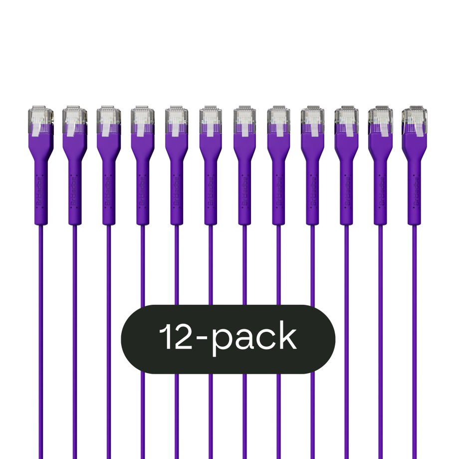 Broadbe câble patch mince 5G violet 0.3m 12 unités
