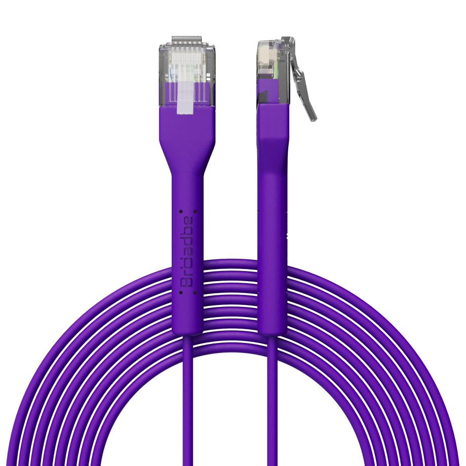Broadbe câble patch mince 5G violet 0.3m 12 unités