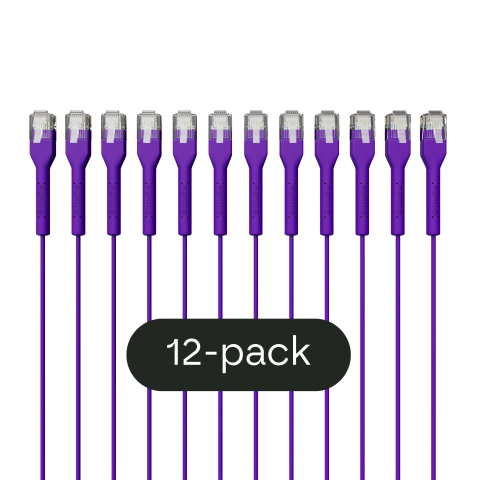 Broadbe câble patch mince 5G violet 1m 12 unités