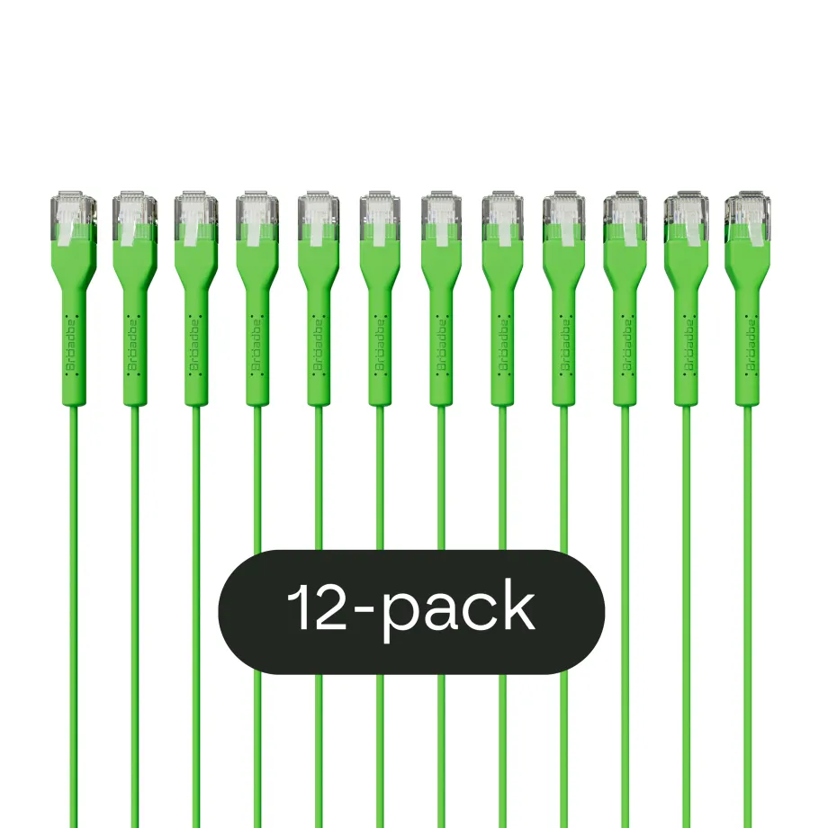 Broadbe câble patch mince 5G vert 0.1m 12 unités