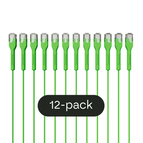 Broadbe câble patch mince 5G vert 0.1m 12 unités