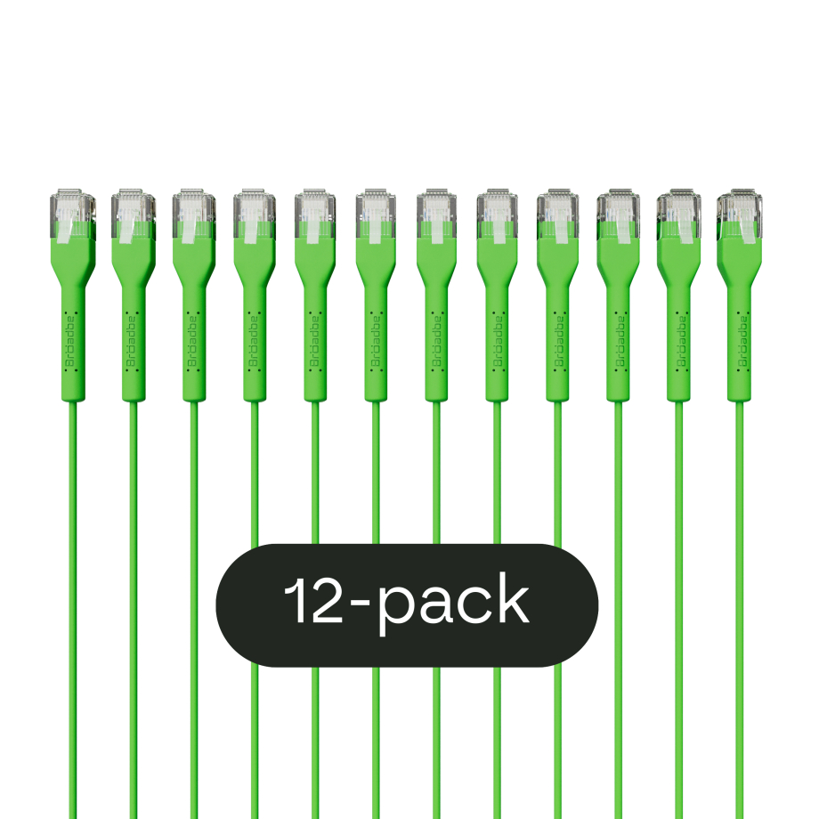 Broadbe câble patch mince 5G vert 0.3m 12 unités