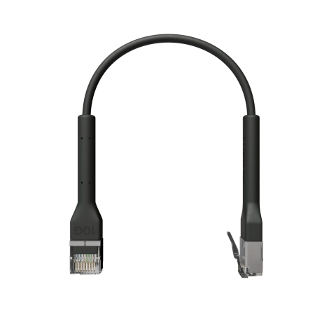 Broadbe câble patch mince 10G noir 0.1m