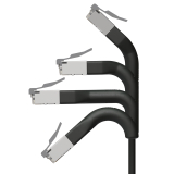 Broadbe câble patch mince 10G noir 0.1m