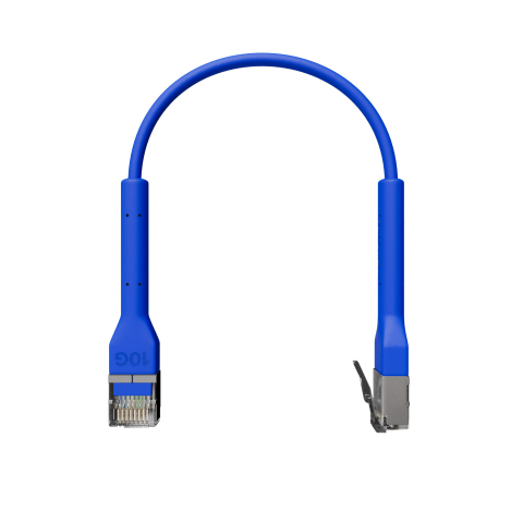 Broadbe câble patch mince 10G bleu 0.1m