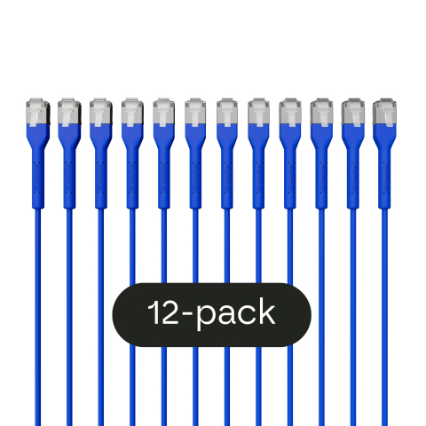 Broadbe câble patch mince 10G bleu 0.3m 12 unités