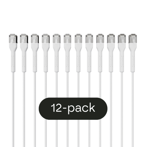 Broadbe câble patch mince 10G blanc 0.1m 12 unités