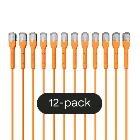Broadbe câble patch mince 10G orange 1m 12 unités