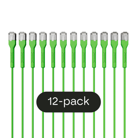 Broadbe câble patch mince 10G vert 1m 12 unités