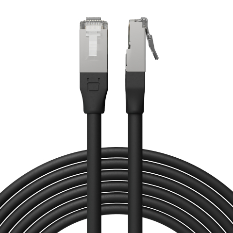 Broadbe Câble Ethernet 10G pour extérieur, Noir, 3 m