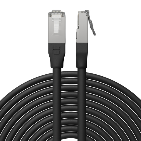 Broadbe Câble Ethernet 10G pour extérieur, Noir, 5m