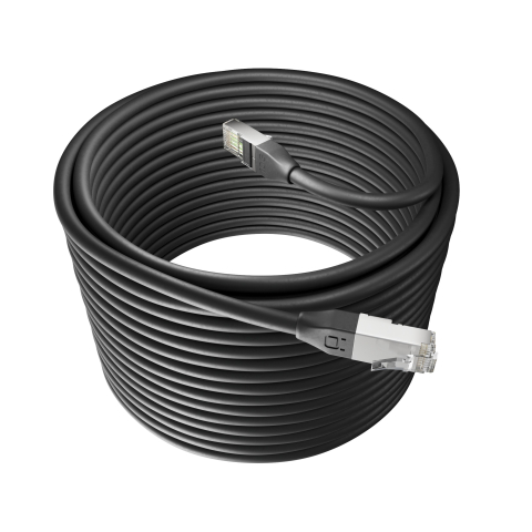 Broadbe Câble Ethernet 10G pour extérieur, Noir, 20m