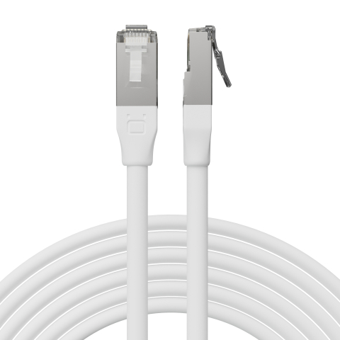 Broadbe Câble Ethernet 10G pour extérieur, Blanc, 3m
