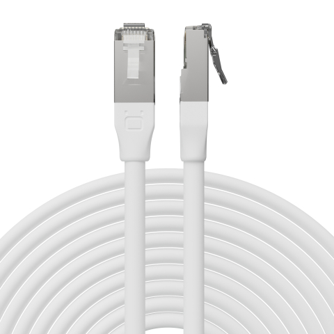 Broadbe Câble Ethernet 10G pour extérieur, Blanc, 5m