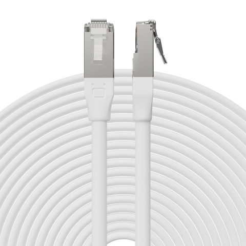 Broadbe Câble Ethernet 10G pour extérieur, Blanc, 12m