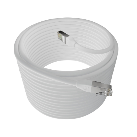 Broadbe Câble Ethernet 10G pour extérieur, Blanc, 20m