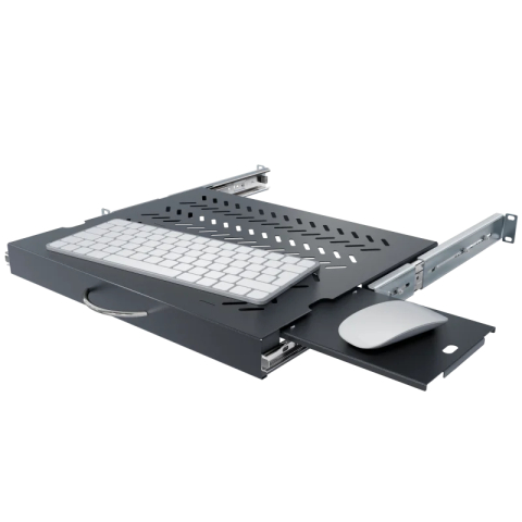 Étagère pour clavier et souris 19" 1U, 350mm, Noir