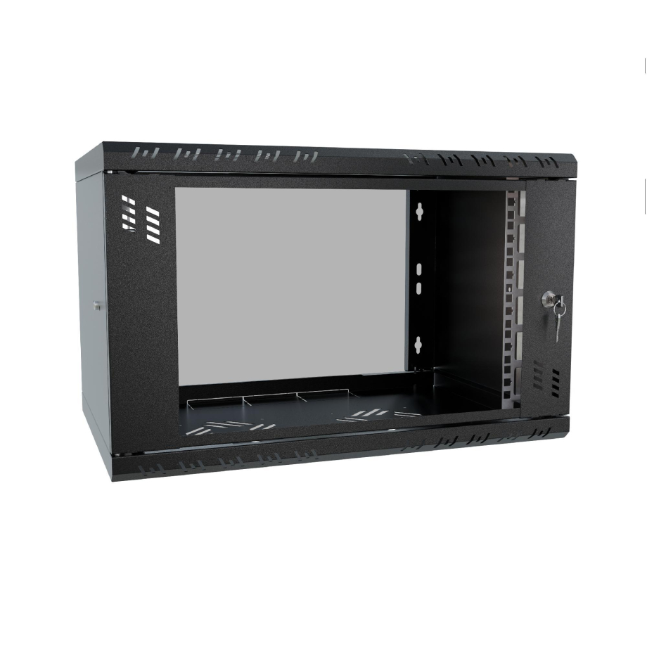 Armoire à Crémaillère 19" 6U, 350mm, Porte Vitrée, Noir