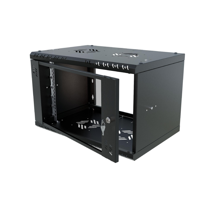 Armoire à Crémaillère 19" 6U, 350mm, Porte Vitrée, Noir